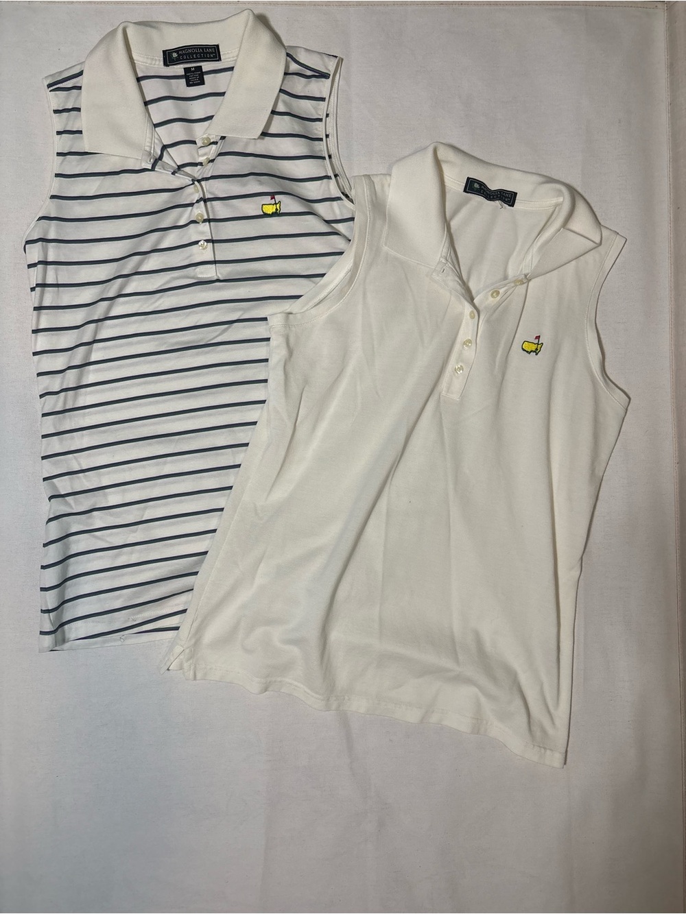 Magnolia Lane Masters Golf Sleeveless Polos Med Bundle X2 EUC